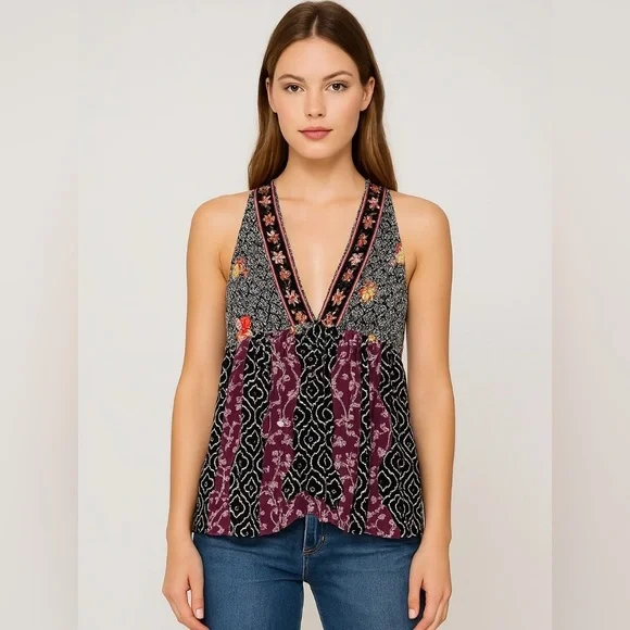 FREE PEOPLE Dream Darlin Printed Racerback Top - Picture 6 of 13